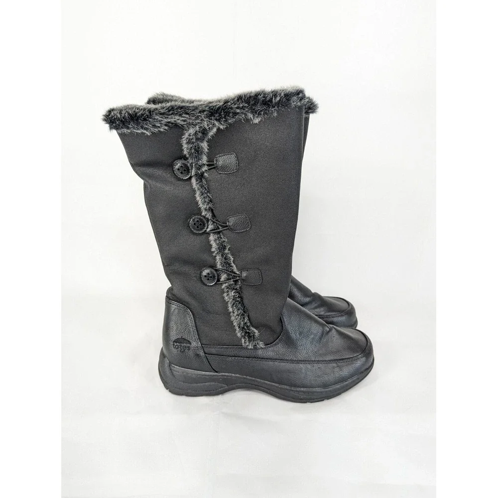 Totes Women's Alicia Black Snow Boot  Waterproof Zipper US 10M‎